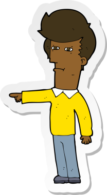 Bir insan tarafından çizilmiş bir karikatürcünün çıkartması.