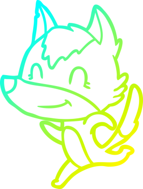 Bir insan tarafından çizilen kurdun soğuk gradyan çizgisi.