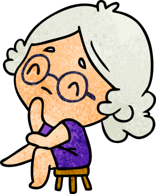 Bir insan tarafından çizilmiş sevimli bir kawaii bayanın çizgi film çizimi.