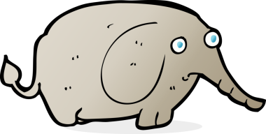 Bir insan tarafından çizilmiş üzgün küçük bir fil.