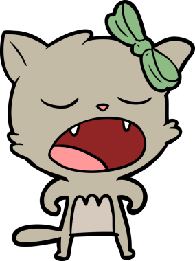 Bir insan tarafından miyavlanan kedi çizgi filmi.