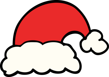 Bir insan tarafından çizilmiş noel şapkası.