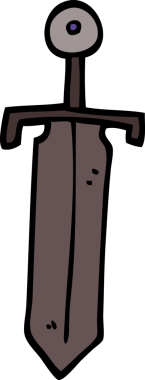 Bir insan tarafından çizilmiş eski bir kılıç.