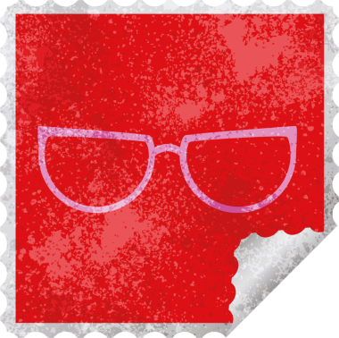 Bir insan tarafından çizilmiş grafik vektör kare soyma etiketi