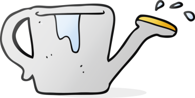 Bir insan tarafından çizilmiş karikatür sulama kutusu.