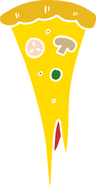 Bir insan tarafından çizilmiş bir dilim pizzanın karalaması.