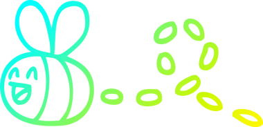 Bir insan tarafından çizilmiş vızıldayan bir karikatür çizimi