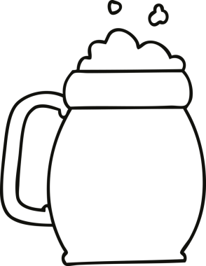 Bir insan tarafından çizilmiş garip bira karikatürü çizimi