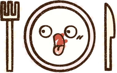 Bir insan tarafından çizilmiş yemek tabağı tebeşiri.