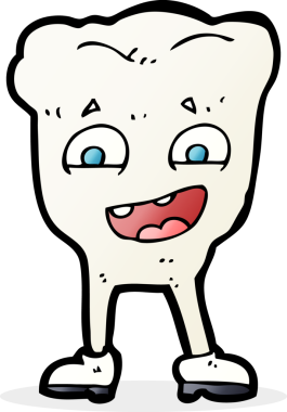 Bir insan tarafından çizilmiş mutlu bir diş.