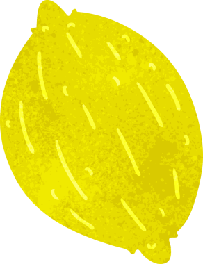 Bir insan tarafından çizilmiş limonun retro çizimi