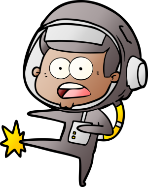 Karikatür bir insan tarafından çizilen astronot tekmesine şaşırdı