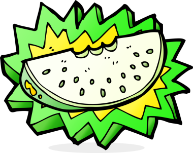 Bir insan tarafından çizilmiş karpuz dilimi.