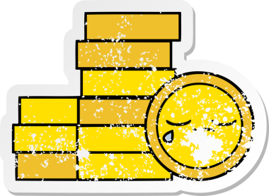 Bir insan tarafından çizilmiş bozuk paraların sıkıntılı çıkartması.