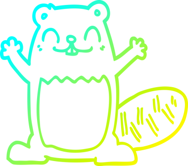 Bir insan tarafından çizilmiş bir kunduzun soğuk gradyan çizimi