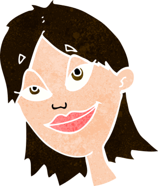 Bir insan tarafından çizilmiş mutlu bir kadın.