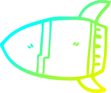 Bir insan tarafından çizilmiş bir uzay roketinin soğuk gradyan çizgisi