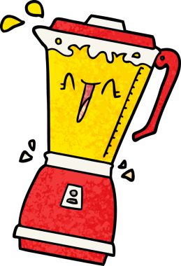 Bir insan tarafından çizilmiş dönen çizgi film yemek işlemcisi