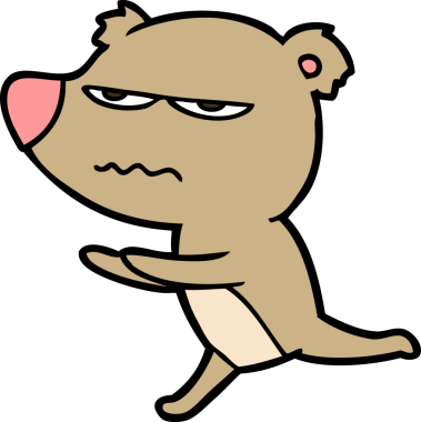 Bir insan tarafından çizilen kızgın ayı çizgi filmi