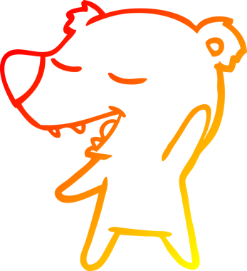 Bir insan tarafından çizilen çizgi film ayısının sıcak çizgi çizimi