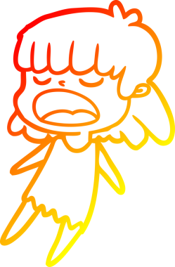 Bir insan tarafından yüksek sesle çizilmiş bir çizgi film kadını çizimi.