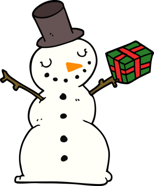 bir insan tarafından çizilmiş kardan adam çizgi filmi