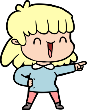 Bir insan tarafından çizilmiş karikatür kadın.