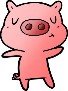 Bir insan tarafından çizilmiş çizgi film içerikli domuz.