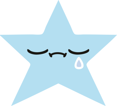 Bir insan tarafından çizilmiş yıldız balığının düz renkli retro karikatürü