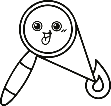 Bir insan tarafından çizilmiş bir büyüteç çizgi çizimi