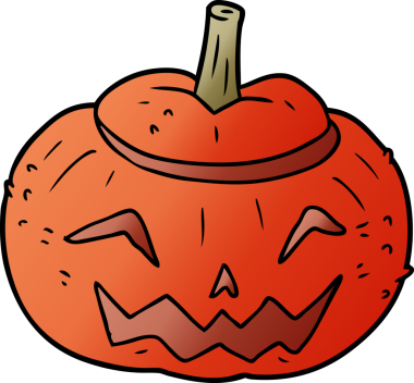 Bir insan tarafından çizilmiş Cadılar Bayramı balkabağı çizgi filmi.