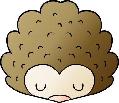 Bir insan tarafından çizilmiş kirpi çizgi filmi.