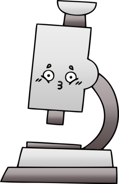 Bir insan tarafından çizilmiş mikroskobun gölgelenmiş karikatürü