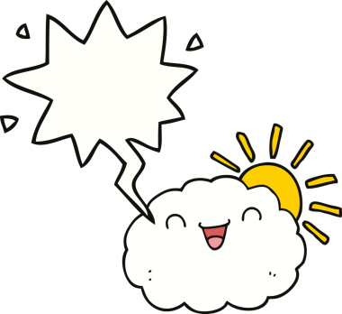 Bir insan tarafından çizilmiş mutlu karikatür bulutu.