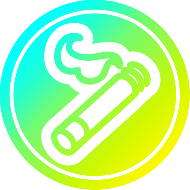 Bir insan tarafından çizilmiş serin eğimli sigara dairesel simgesi