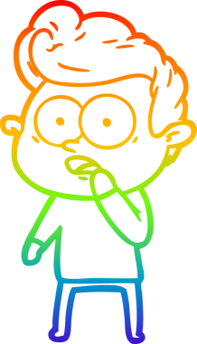 Bir insan tarafından çizilmiş gökkuşağı gradyan çizgi çizimi.