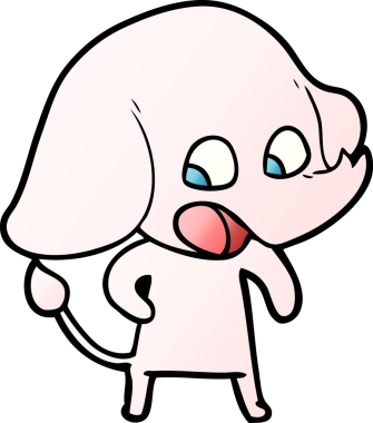 Bir insan tarafından çizilmiş şirin bir fil.