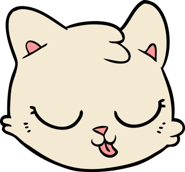 bir insan tarafından çizilmiş kedi yüzü.