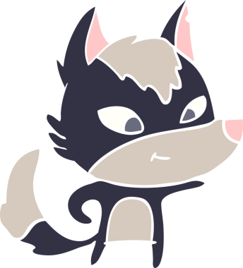 Bir insan tarafından çizilmiş düz renkli çizgi film kurdu.