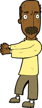 Bir insan tarafından çizilmiş kelleşen adam.