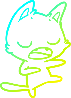 Konuşan bir kedinin insan tarafından çizilmiş soğuk gradyan çizgisi.