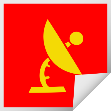 Bir insan tarafından çizilmiş uydu anteninin kabuk soyma karikatürü.