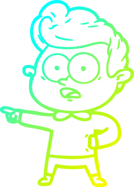 Bir insan tarafından çizilmiş soğuk çizgi çizgi film karakteri.