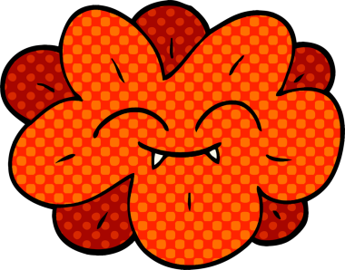 Bir insan tarafından çizilmiş karalama çiçeği.