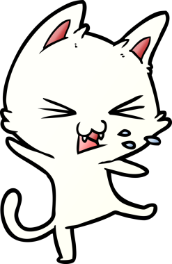 Çizgi film kedisi bir insan tarafından çizilmiş öfke nöbeti geçiriyor.