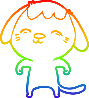 gökkuşağı gradyan çizimi Mutlu bir çizgi köpek çizimi Bir insan tarafından çizilmiş