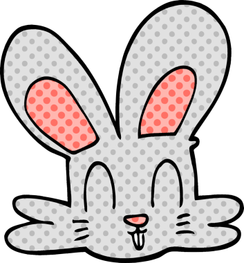 Bir insan tarafından çizilmiş şirin tavşan.