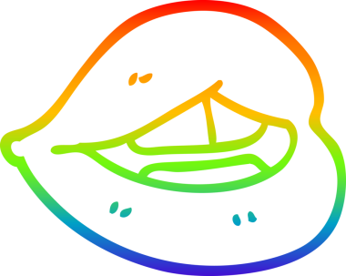 Bir insan tarafından çizilmiş pembe dudakların çizgi çizimi.