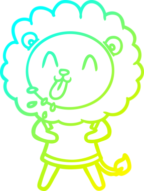 Bir insan tarafından çizilmiş mutlu çizgi film aslanı çizimi.