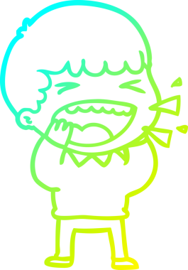 Bir insan tarafından çizilmiş gülen adamın soğuk çizgi çizimi.